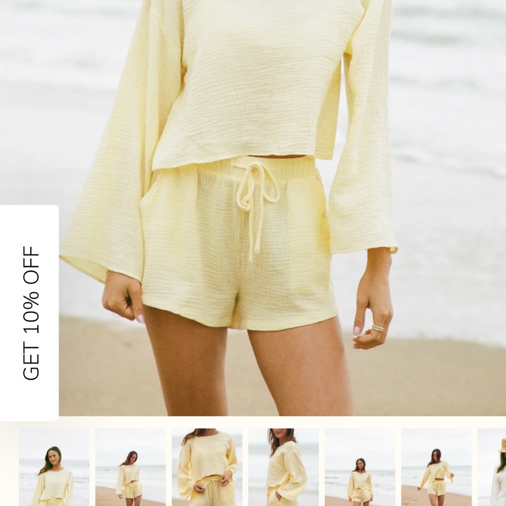 Solai the label cotton gauze yellow set